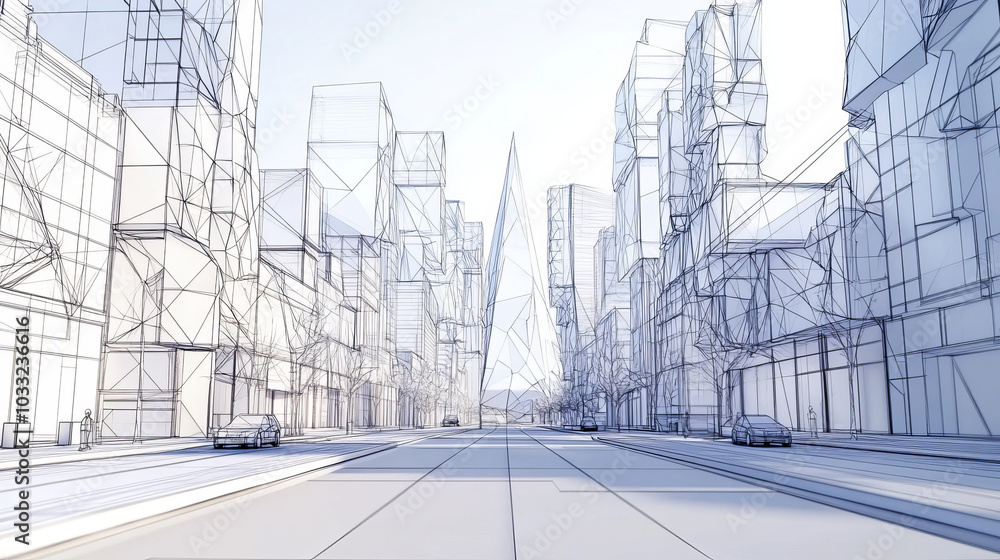A smart city uses technology to improve how it works, like with digital systems in buildings.low poly digital wireframe. A smart city uses technology to improve how it works, like with digital systems in buildings.low poly digital wireframe.