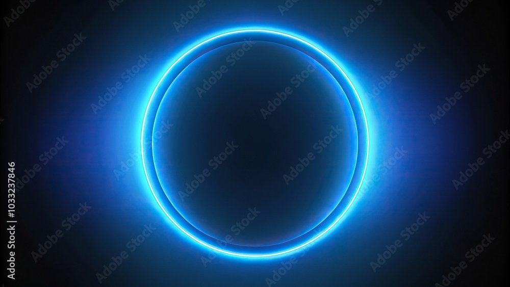 Abstract black and blue circle design with a bright light Abstract black and blue circle design with a bright light