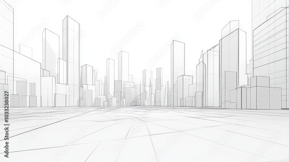 A futuristic city, with buildings made up of simple shapes, showing how technology is used to make life easier and more efficient.low poly digital wireframe. A futuristic city, with buildings made up of simple shapes, showing how technology is used to make life easier and more efficient.low poly digital wireframe.