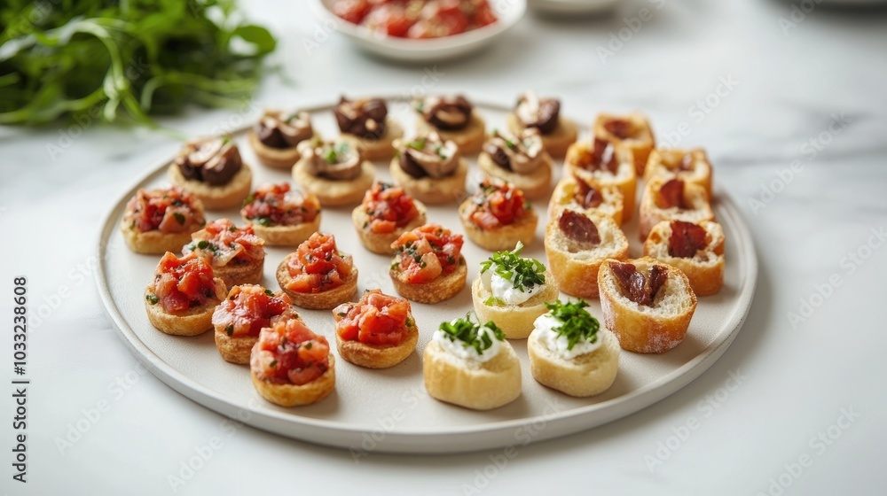 Simple Elegant Display of Cicchetti on a Plate Simple Elegant Display of Cicchetti on a Plate