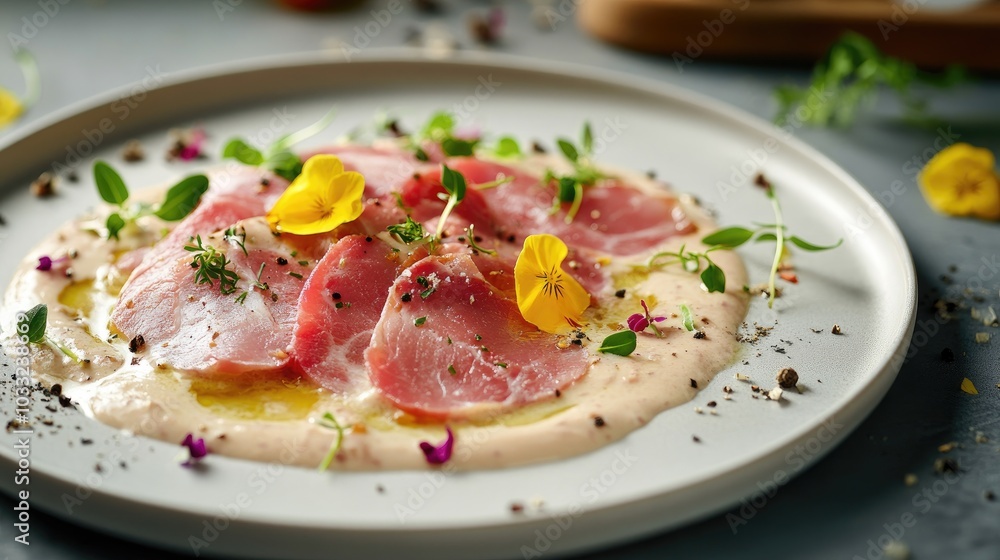 Simple yet Elegant Display of Vitello Tonnato Simple yet Elegant Display of Vitello Tonnato