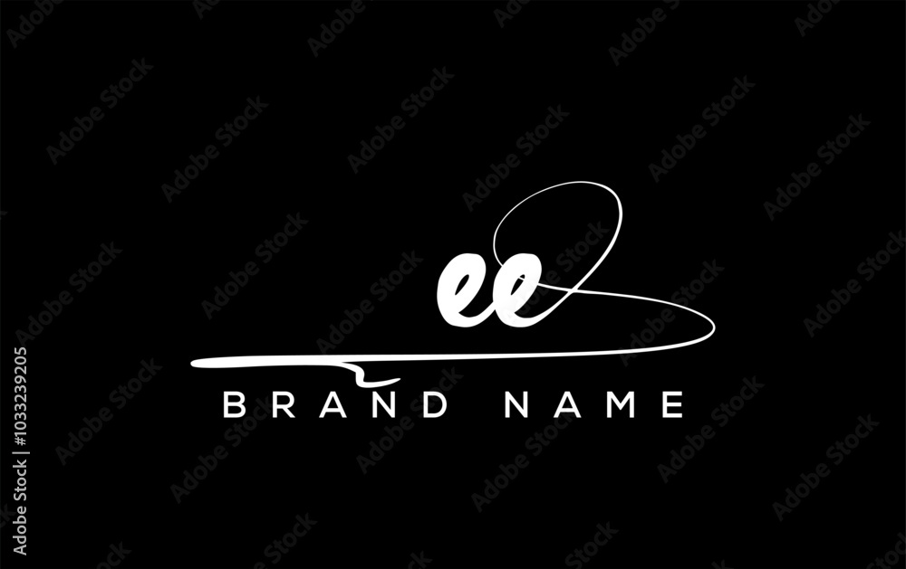 EE letter beauty handwriting vector logo. EE letter beauty handwriting vector logo.
