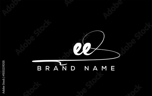 EE letter beauty handwriting vector logo. photo