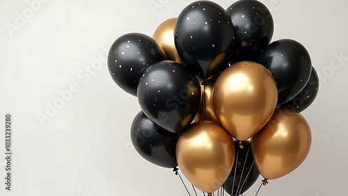 Wallpaper Mural Gold and black colored balloons isolated on white Torontodigital.ca