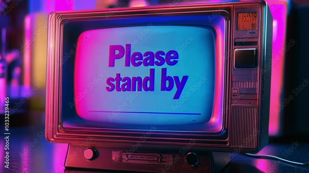 Lost Transmission: Static and 'Please Stand By' on a Retro Television
