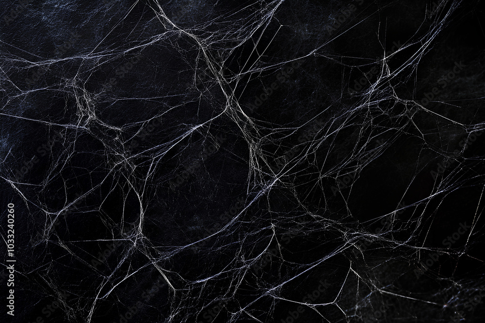 Real creepy spider webs on black banner Real creepy spider webs on black banner