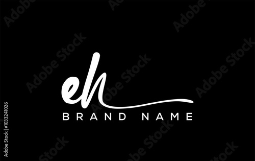 EH letter beauty handwriting vector logo. photo