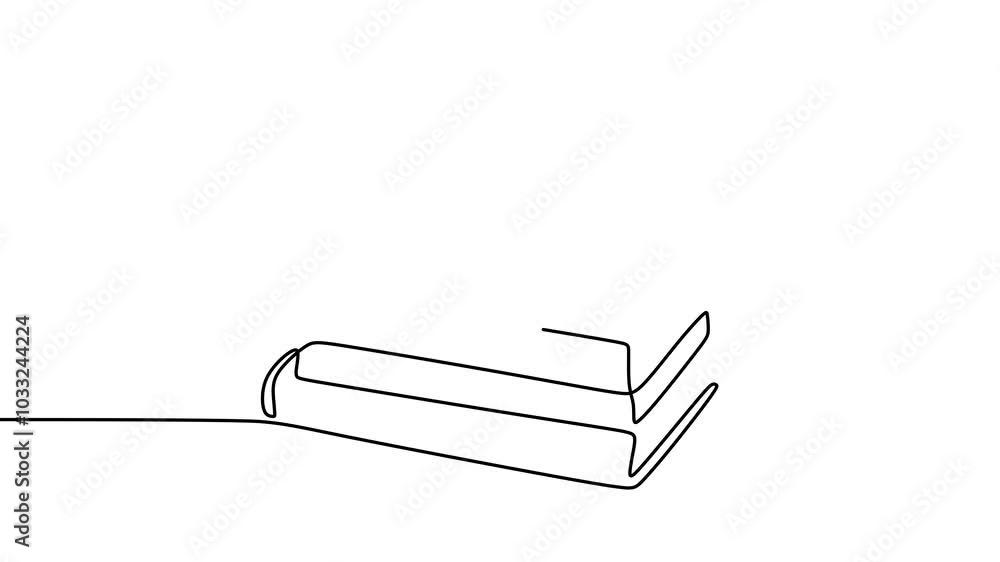 Continuous drawing line art of book with black line and white background. One line Continuous drawing line art of book with black line and white background. One line