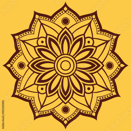 Mandala art design line art vector