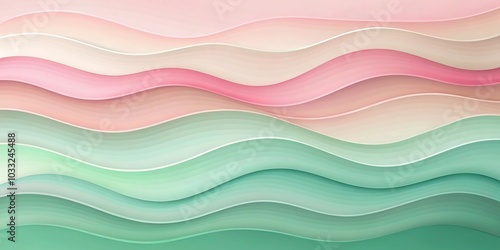 abstract background, soft, pastel, waves, pink, green