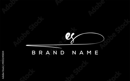 ES letter beauty handwriting vector logo.