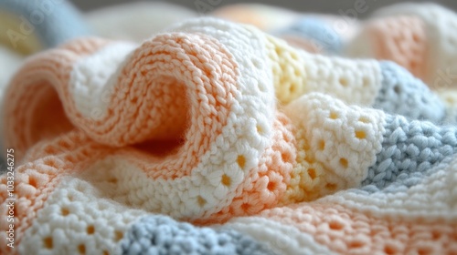 Close-up of a soft and warm blanket, perfect for gifting, stylish decoration, and beautiful display for sales.