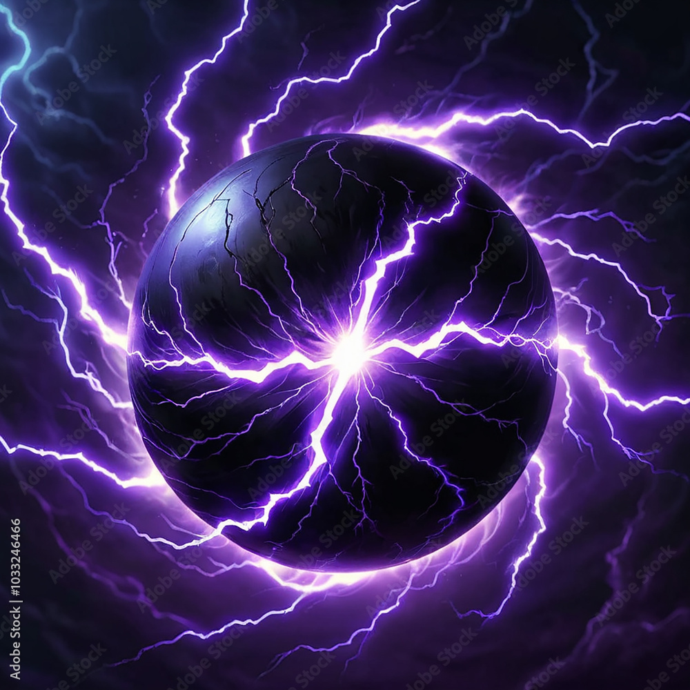 Magical Sphere with Electric Lightning Effect Magical Sphere with Electric Lightning Effect