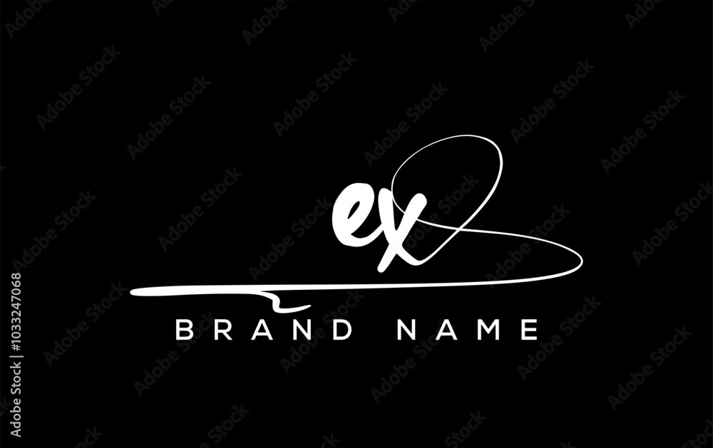 EX letter beauty handwriting vector logo. EX letter beauty handwriting vector logo.