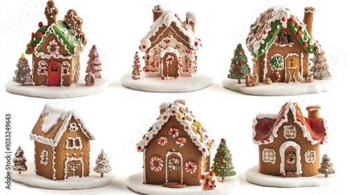 Christmas gingerbread house in snow town,Cookie and candy house with christmas tree,holiday greeting season,gift for Christmas day,Merry Christmas,happy new year concept,copy space.