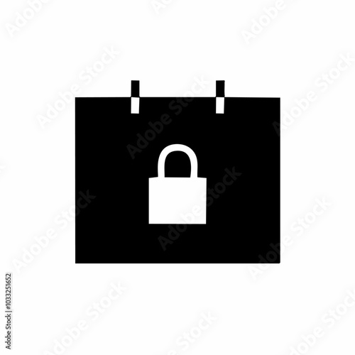 Padlock icon. Security system symbol. Flat design style.