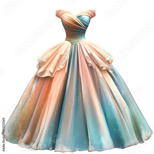 elegant dress isolated on white