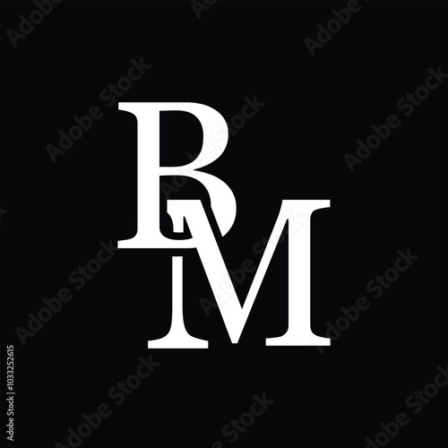 BM letter logo concept isolated on white background. MB Logo.