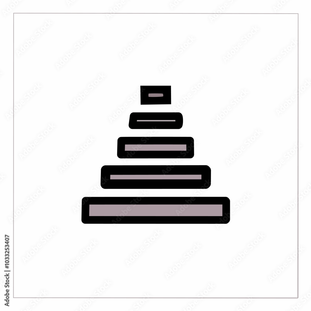 Pyramid icon on white background. Vector illustration. Pyramid icon on white background. Vector illustration.