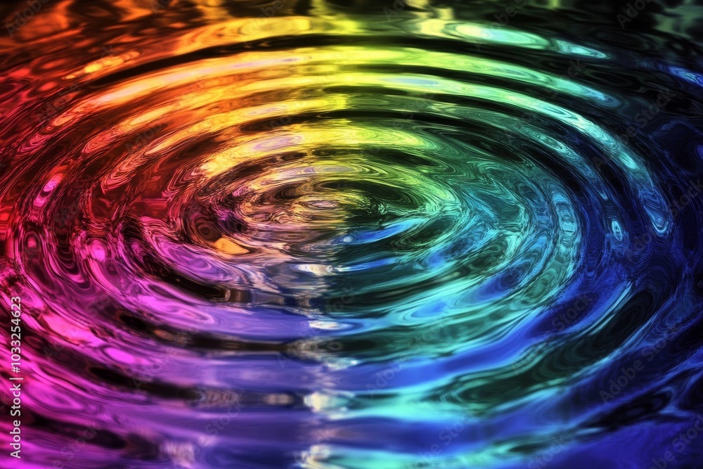 Abstract rainbow ripples on water surface. Abstract rainbow ripples on water surface.