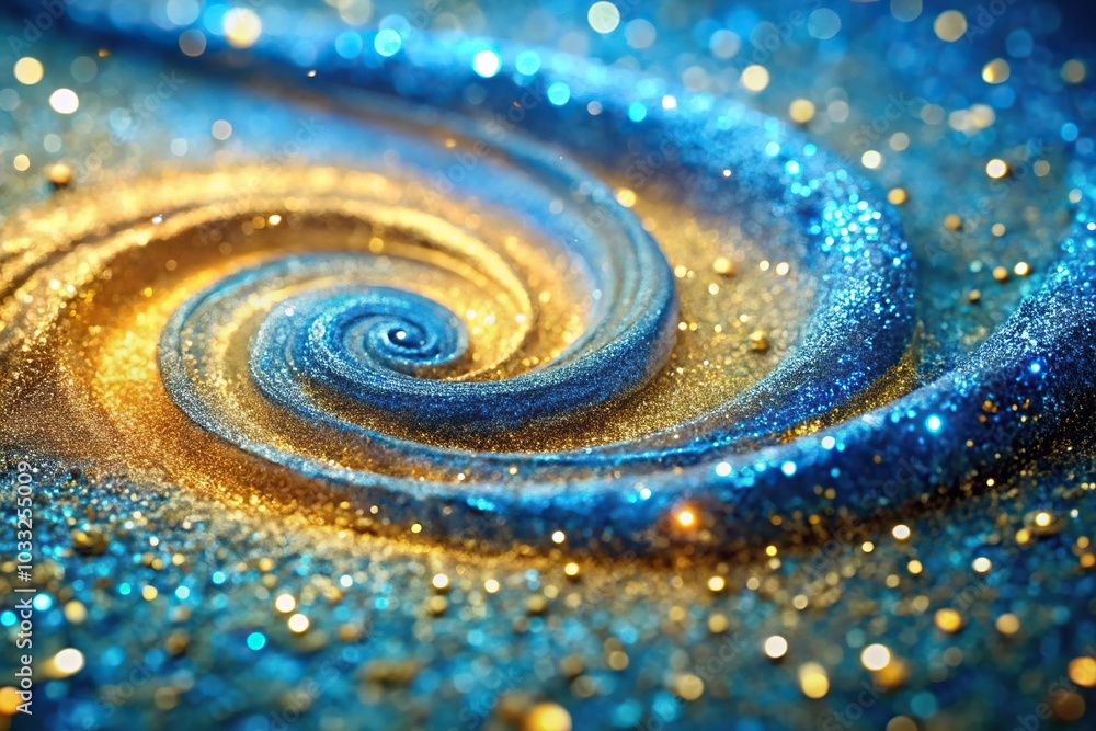blue and gold swirl design with glitter blue and gold swirl design with glitter