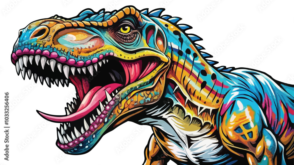 illustration of an angry t rex with sharp teeth illustration of an angry t rex with sharp teeth