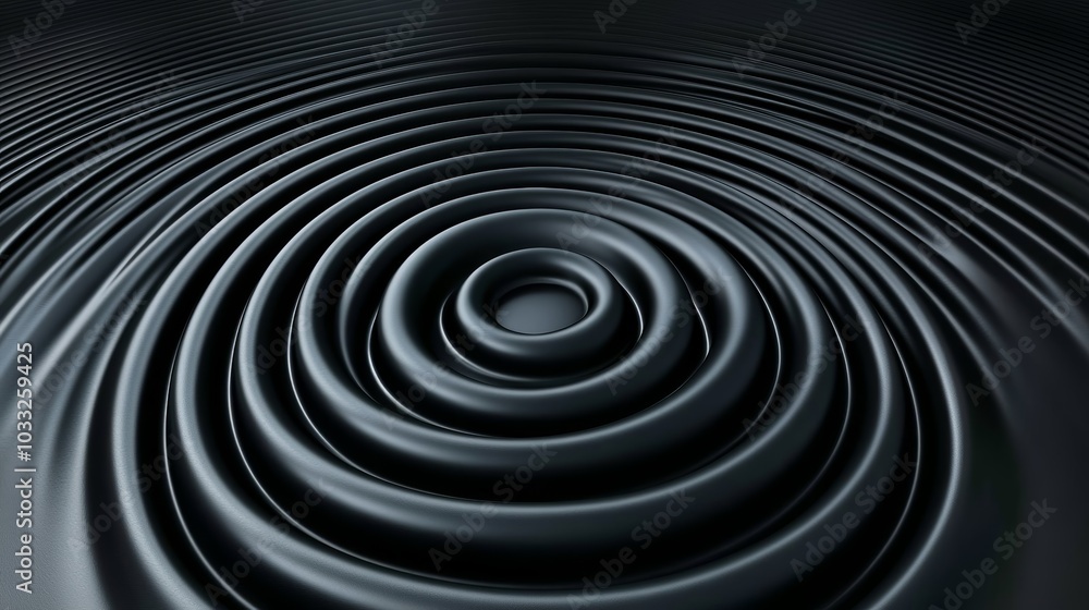 A mesmerizing pattern of concentric ripples on a black surface, creating a tranquil and artistic visual effect. A mesmerizing pattern of concentric ripples on a black surface, creating a tranquil and artistic visual effect.