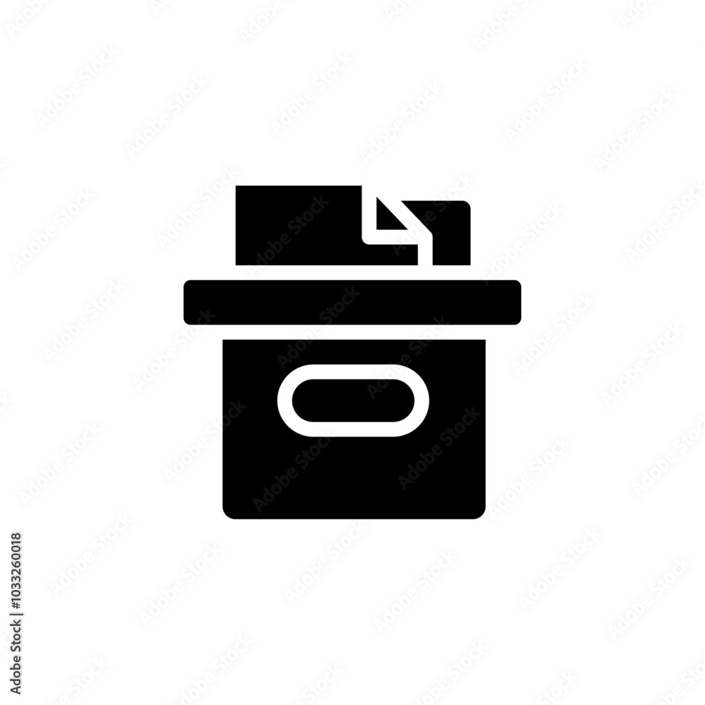 Archival box with documents icon web design in vector Archival box with documents icon web design in vector