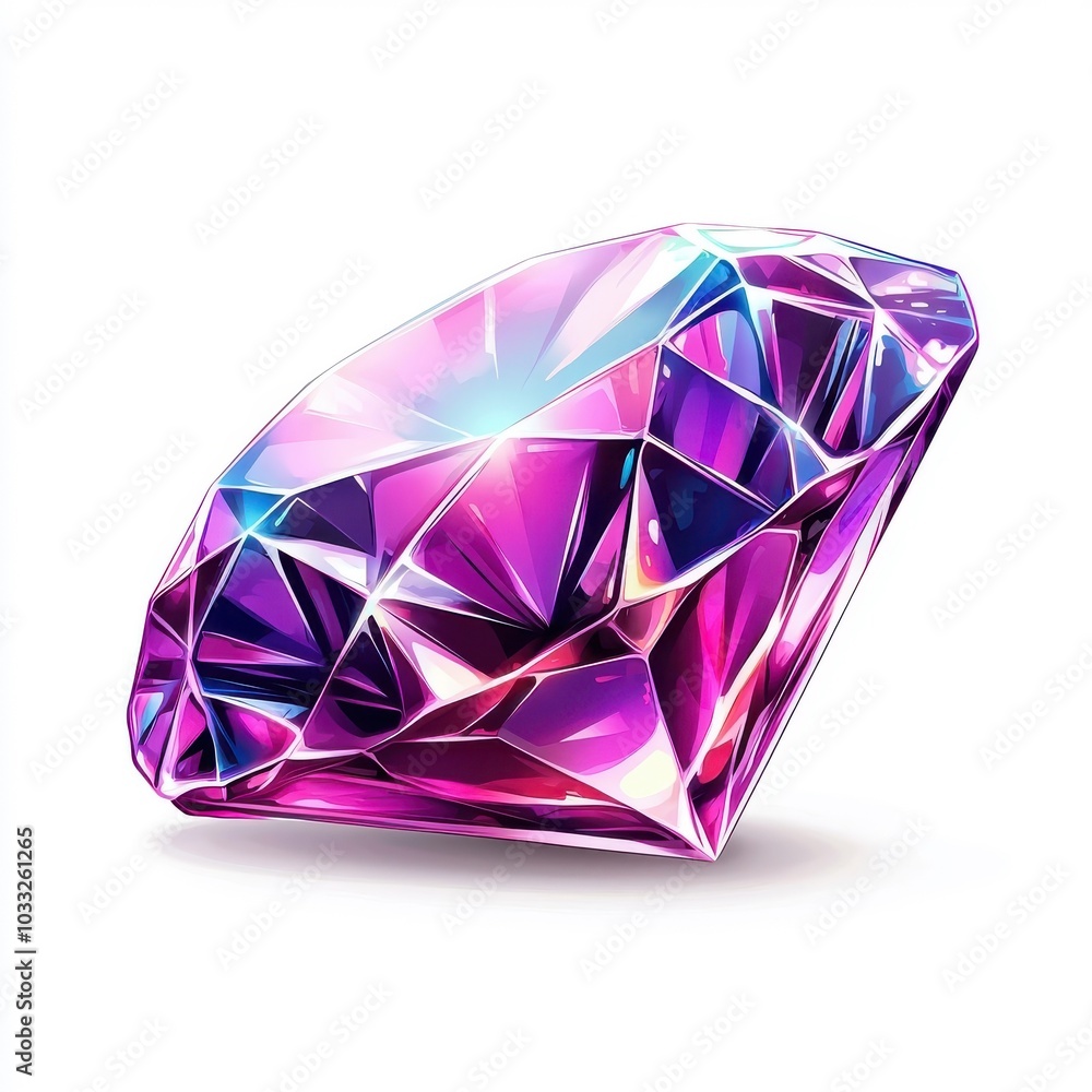 Abstract colorful style pink sapphire, isolated on a white background. Abstract colorful style pink sapphire, isolated on a white background.