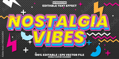 Vibes editable text effect in new modern trend style	