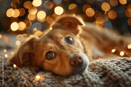 Winter Wonderland: Animals in Scarves Under Neon Christmas Lights.