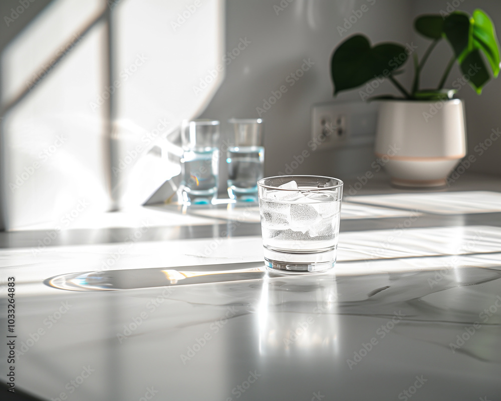 A simple yet elegant still life of a glass of water, perfect for promoting healthy living and wellness. A simple yet elegant still life of a glass of water, perfect for promoting healthy living and wellness.