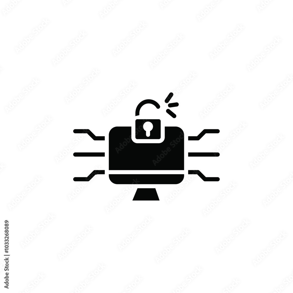 Cyber attack icon web design in vector Cyber attack icon web design in vector