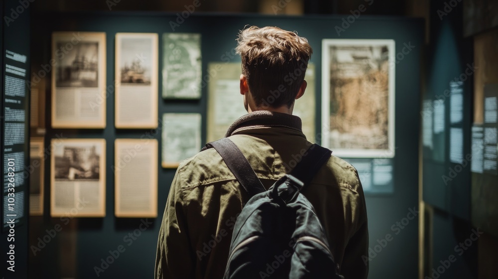 The visitor is casually dressed with a backpack, giving a relaxed vibe. The visitor is casually dressed with a backpack, giving a relaxed vibe.