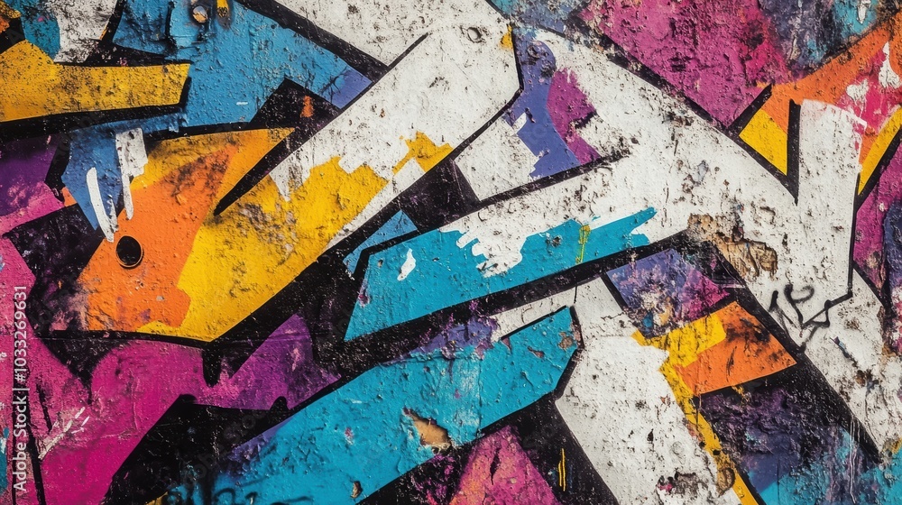 Fototapeta premium Colorful abstract graffiti on wall.