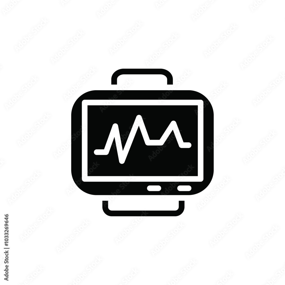 ECG monitor icon web design in vector ECG monitor icon web design in vector