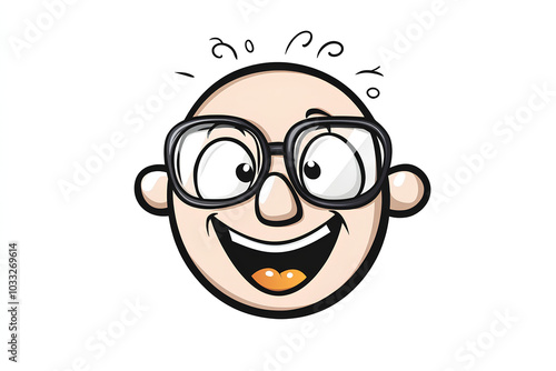 Science cartoon face white background