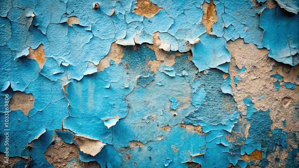 A surface of weathered blue paint revealing a foundation of raw, textured earth, a symphony of time and decay. A surface of weathered blue paint revealing a foundation of raw, textured earth, a symphony of time and decay.