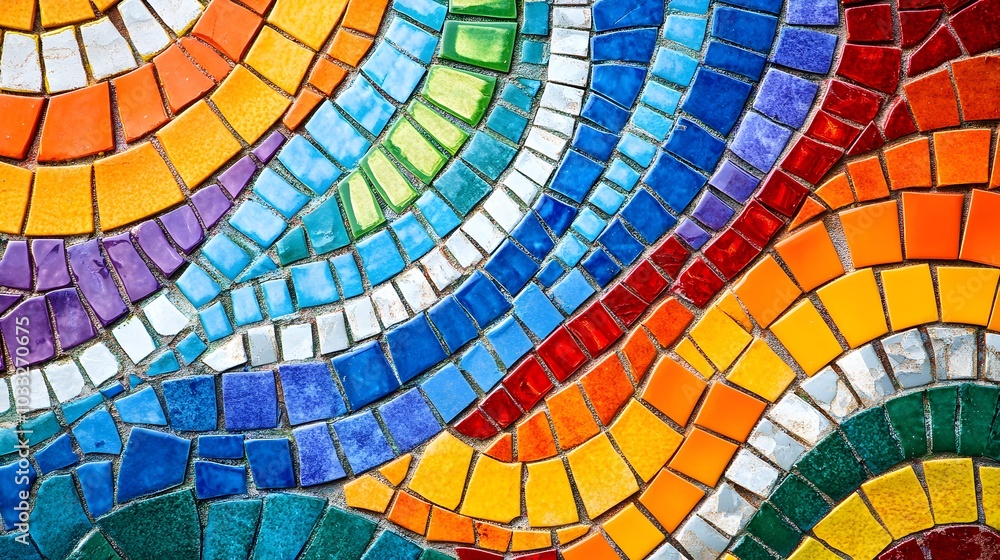 Colorful Mosaic Tile Pattern Background Texture
