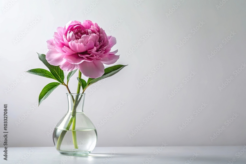 peonies in vase on white background peonies in vase on white background