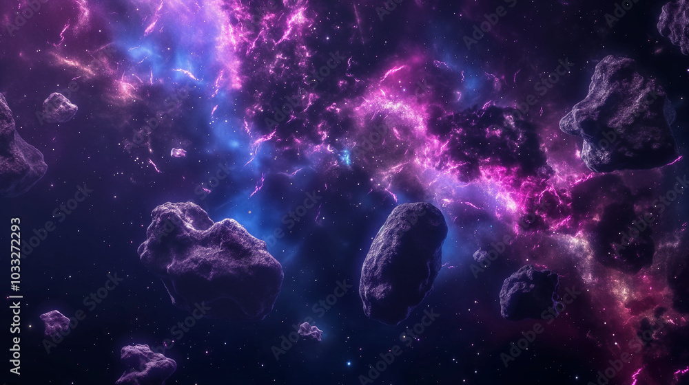 Seamless cosmic pattern featuring vibrant comets, floating asteroids, and glowing nebulae in deep space. Ideal for sci-fi backgrounds, galaxy-themed illustrations, and futuristic digital art projects. Seamless cosmic pattern featuring vibrant comets, floating asteroids, and glowing nebulae in deep space. Ideal for sci-fi backgrounds, galaxy-themed illustrations, and futuristic digital art projects.