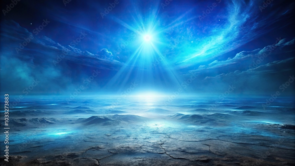 Fototapeta premium blue lighting over the wasteland abstract background Eye Level