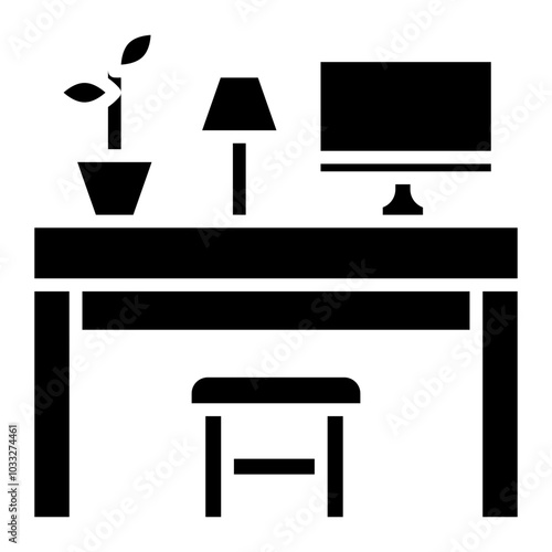 Dedicated Desk Vector Icon Style