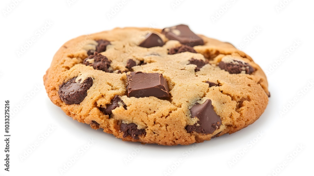 Chocolate chip cookie on white. Chocolate chip cookie on white.