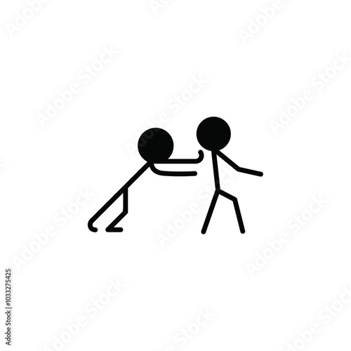 Man pushing another person icon web design in vector