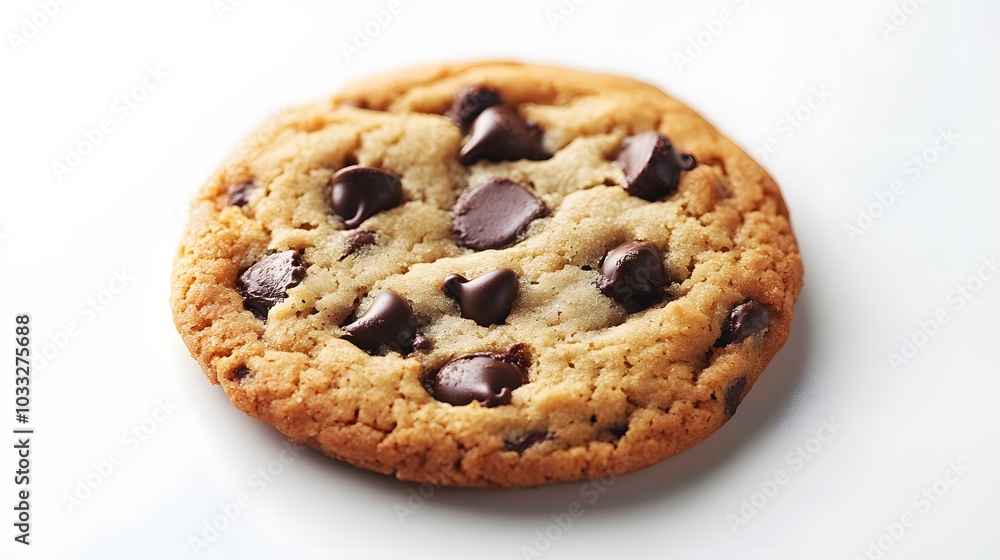 Chocolate chip cookie on white. Chocolate chip cookie on white.