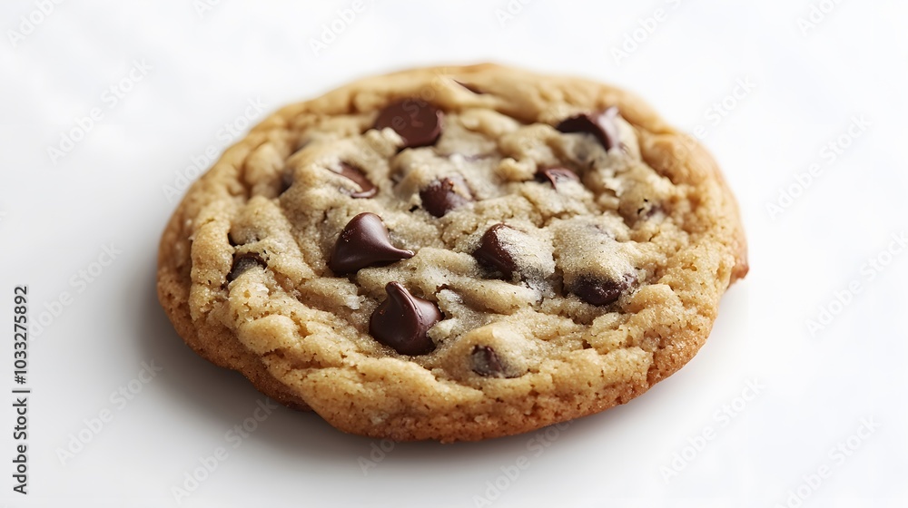 Chocolate chip cookie on white. Chocolate chip cookie on white.
