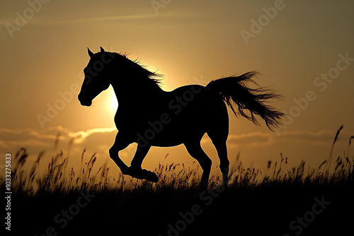 Silhouette horse mammal animal