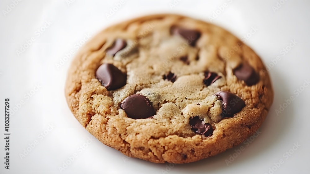 Chocolate chip cookie on white. Chocolate chip cookie on white.