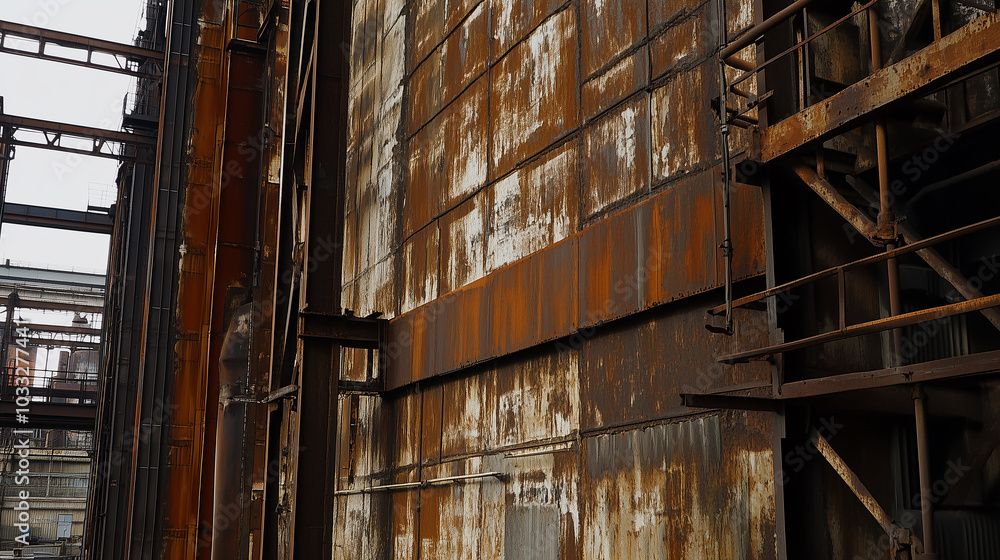 Rust-Covered Industrial Facade Rust-Covered Industrial Facade